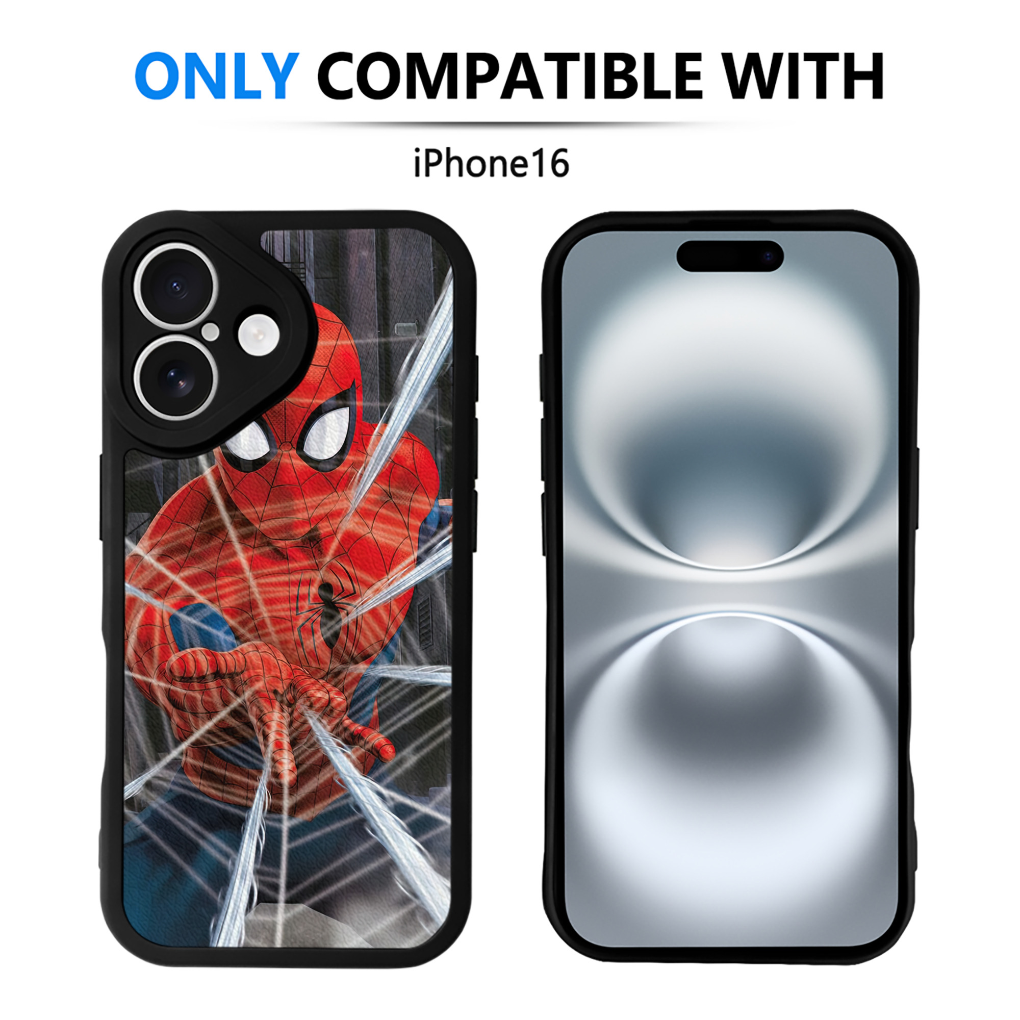 （画像用） Spider Man スパイダーマン 【iPhone 16シリーズ対応】シリコンスマホケース（レザー調） 材質：シリコン